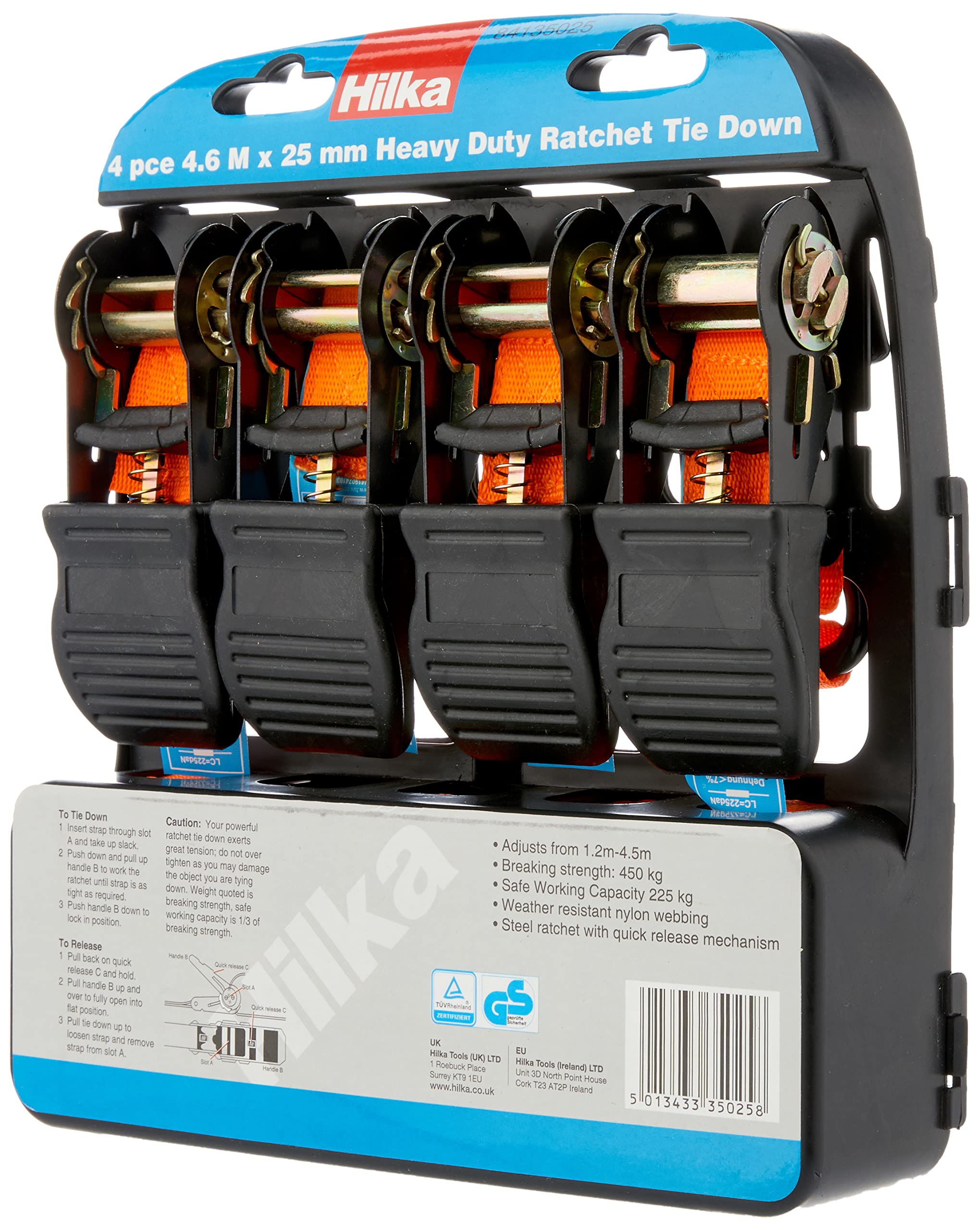 Hilka 84135025 Ratchet Tie Down Strap
