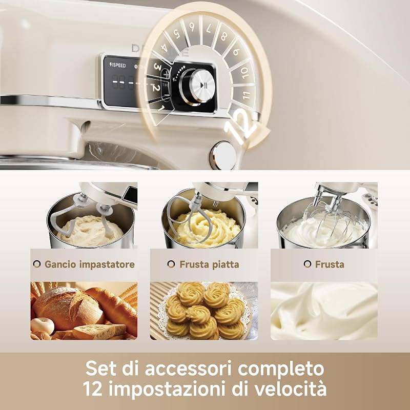 BioKnead Robot da Cucina, 12 Velocità Precise