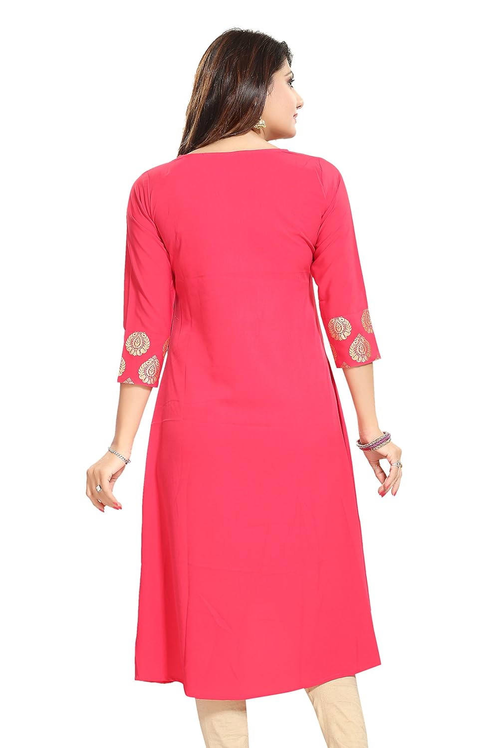 alc creations women's faux crepe straight kurti
