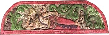 Mogul Interior Vintage Headboard Vishnu Sheer Sagar Blissful Posture Zen Altar, Yoga, Meditation Decor