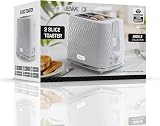 Daewoo Toaster 2 Slice Argyle Defrost Reheat Browning 7 Settings White view 5