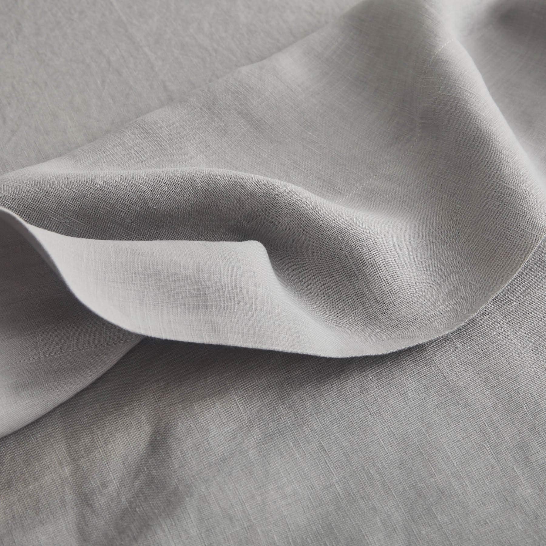 Sijo Premium Stone Washed French Linen 1 Flat Sheet (Dove, Flat Sheet King/Cal King)