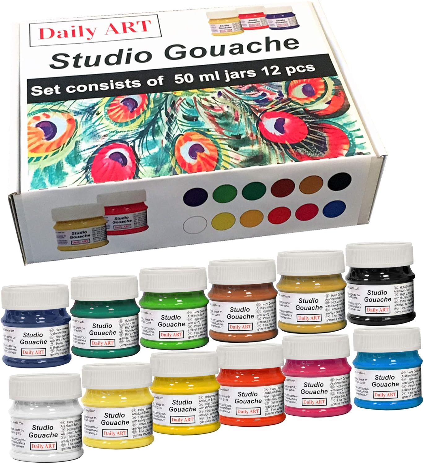 Daily ART Studio Gouache Paint Set 12x50ml Amazon.co.uk Kitchen & Home