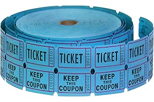 HENRY DOTS 50/50 Raffle Tickets Double Roll - 2000 Ticket Count Per Roll - Easy Tear Away Stubs for Contact Info - Raffle Drum Tickets Roll for Drinks, Carnival, Chinese Auction, Events (Blue)