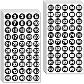 1 Inch Number Sticker, Waterproof Round Consecutive Number Stickers 1-100,Black Small Vinyl Decals for Office, Classroom, Sto