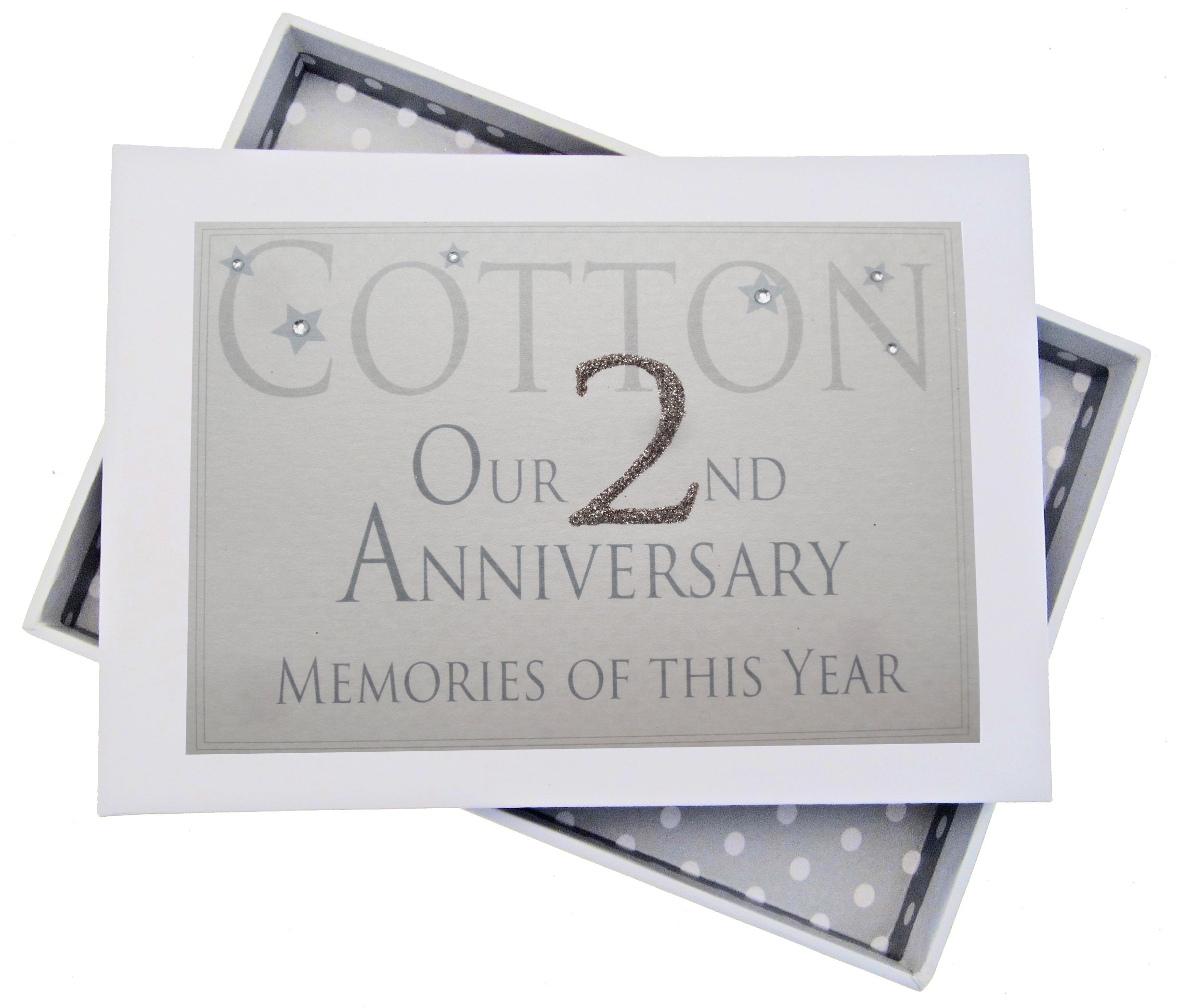 White Cotton Cards 2nd Anniversary, Mini Photo Album, Memories of This Year, 12.5x17.5x2.5 cm