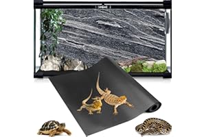 HOPLAEP 120 Gallon Reptile Terrarium Mat Liner, 144" X 24" Bearded Dragon Tank Accessories, Bearded Dragon Substrate for 4x2x2 Reptile Enclosure, Reptile Bedding Carpet for Leopard Gecko,Lizard, Black