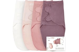 Mama Cheetah Baby Swaddle Sack, Organic Cotton Swaddle Blanket, Adjustable Swaddle Sleep Sacks, Easy Swaddles for Boy Girl 0-3 Month, Baby Essentials, 4-Pack