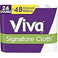 Viva Signature Cloth Choose-A-Sheet Paper Towels, Soft & Strong Kitchen Paper Towels, White, 4 Packs of 6 Double Rolls (24 Double Rolls Total = 48 Regular Rolls)