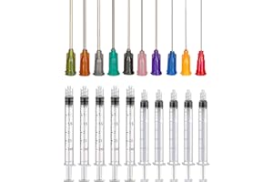 HABEUNIVER Precision Applications of Glue, 3ml 5ml Syringes and Blunt Tip Needles(14 15 16 18 19 20 21 22 23 25 Ga), for Liquid Measuring, Craft Paint, Epoxy Resin, Oil or Adhesives Applicator