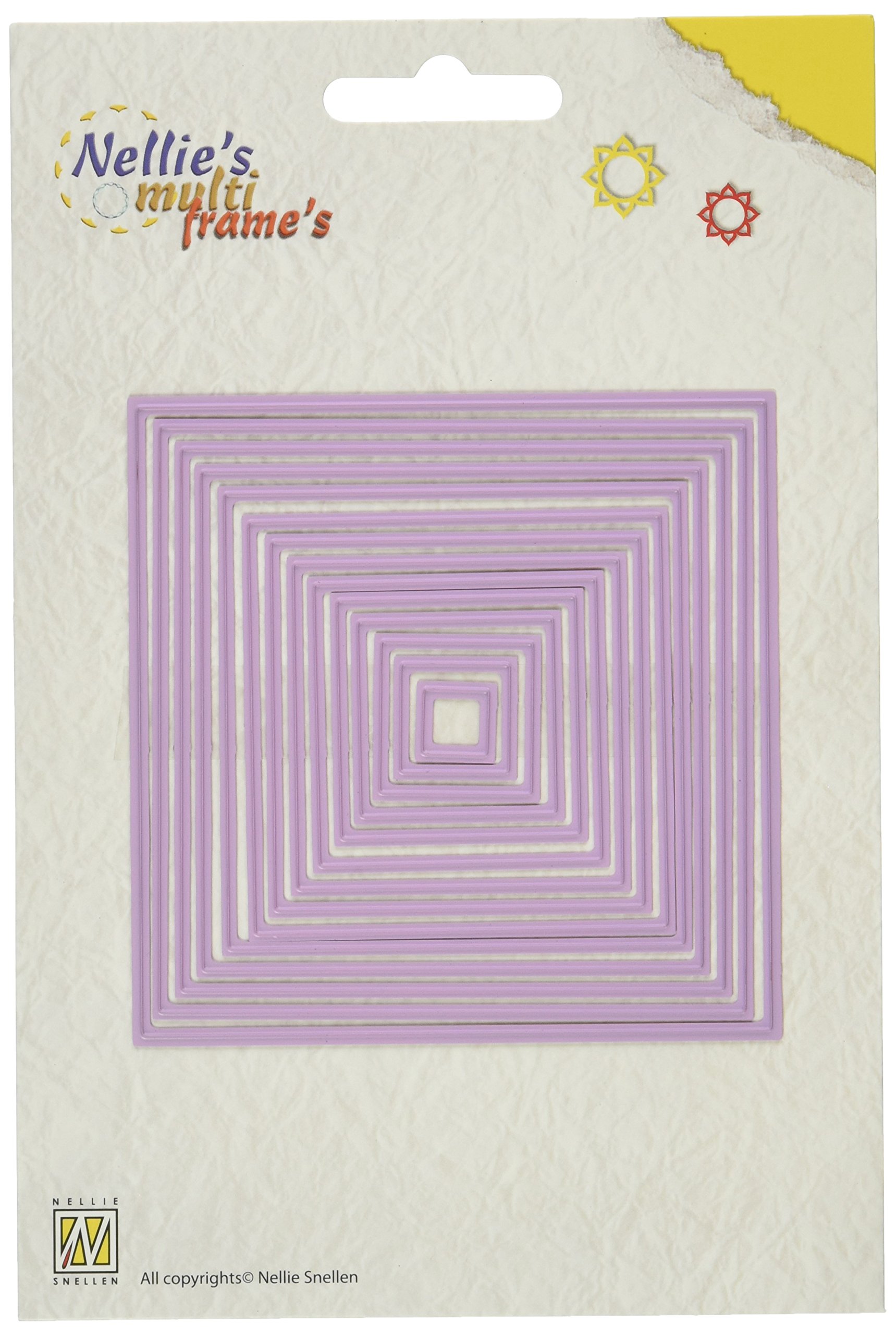 Ecstasy Crafts Nellie's Choice Multi Frame Dies, Straight Square, Pack of 14