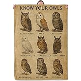 Vintage Owl Species Chart Blanket Gifts for Women Adults, Soft Warm Lightweight Flannel Throw Blankets for Camping Bedroom Living Room Home Sofa Travel Decor 50" x 60"