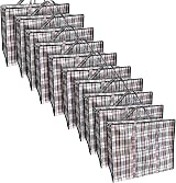 ANSIO Large Laundry Bags Pack of 10 with Zips 60L x 25W x 50H cm