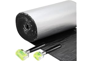 Zhengmy 53.9 Sqft 196 Mil Car Heat Sound Insulation Mat Automotive Noise Deadening Mat with Rubber Roller Auto Sound Deadener Self Adhesive Heat Insulation for Hood Ceiling Door(20 x 394 Inch)