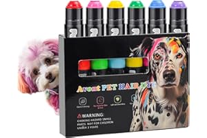 Avont Dog Hair Dye Paint Temporary, Pet Fur Markers Non Toxic Safe Hair Color Painting Styling Crayon for Cats Horses Cattle Livestock -6 Colors