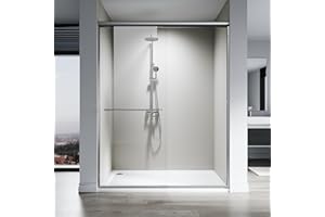 SL4U Shower Door 60" W x 76" H, Double Sliding Shower Door with 1/4" (6mm) Tempered Glass, Semi-Frameless Bypass Bathroom Door, Easy to Clean, Chrome Finish