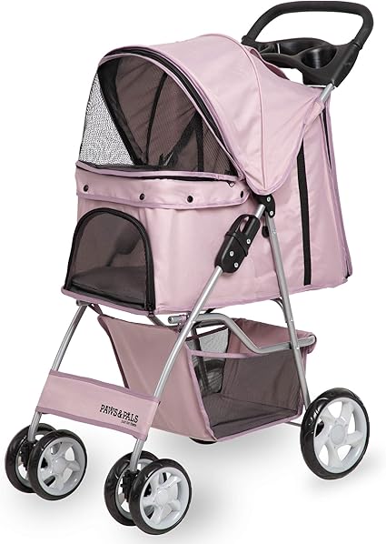 paws & pals city walk n stride 4 wheeler pet stroller for dogs and cats