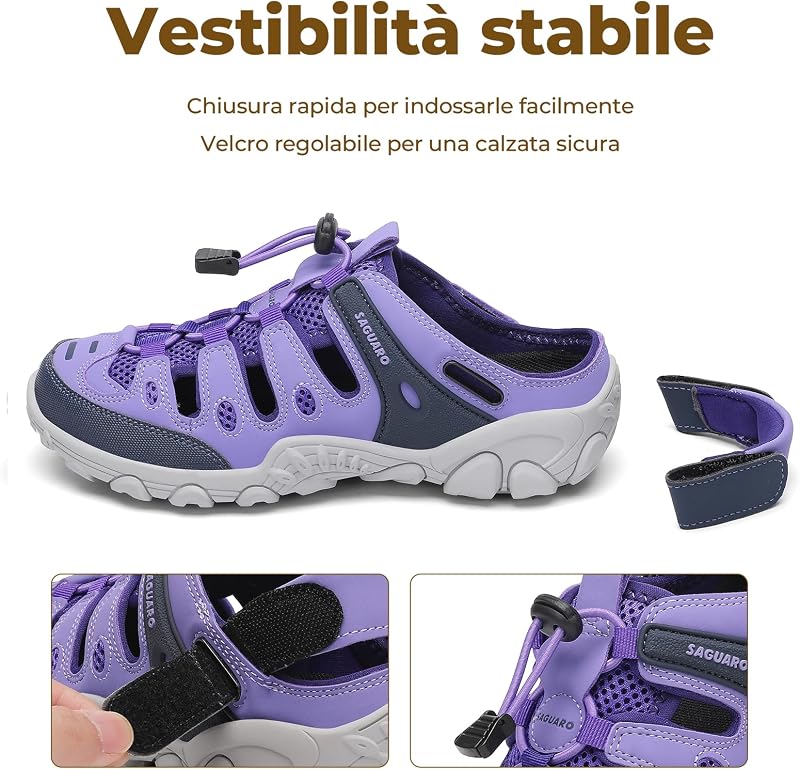 Sandali Trekking Donna Leggeri Traspiranti, Viola 37