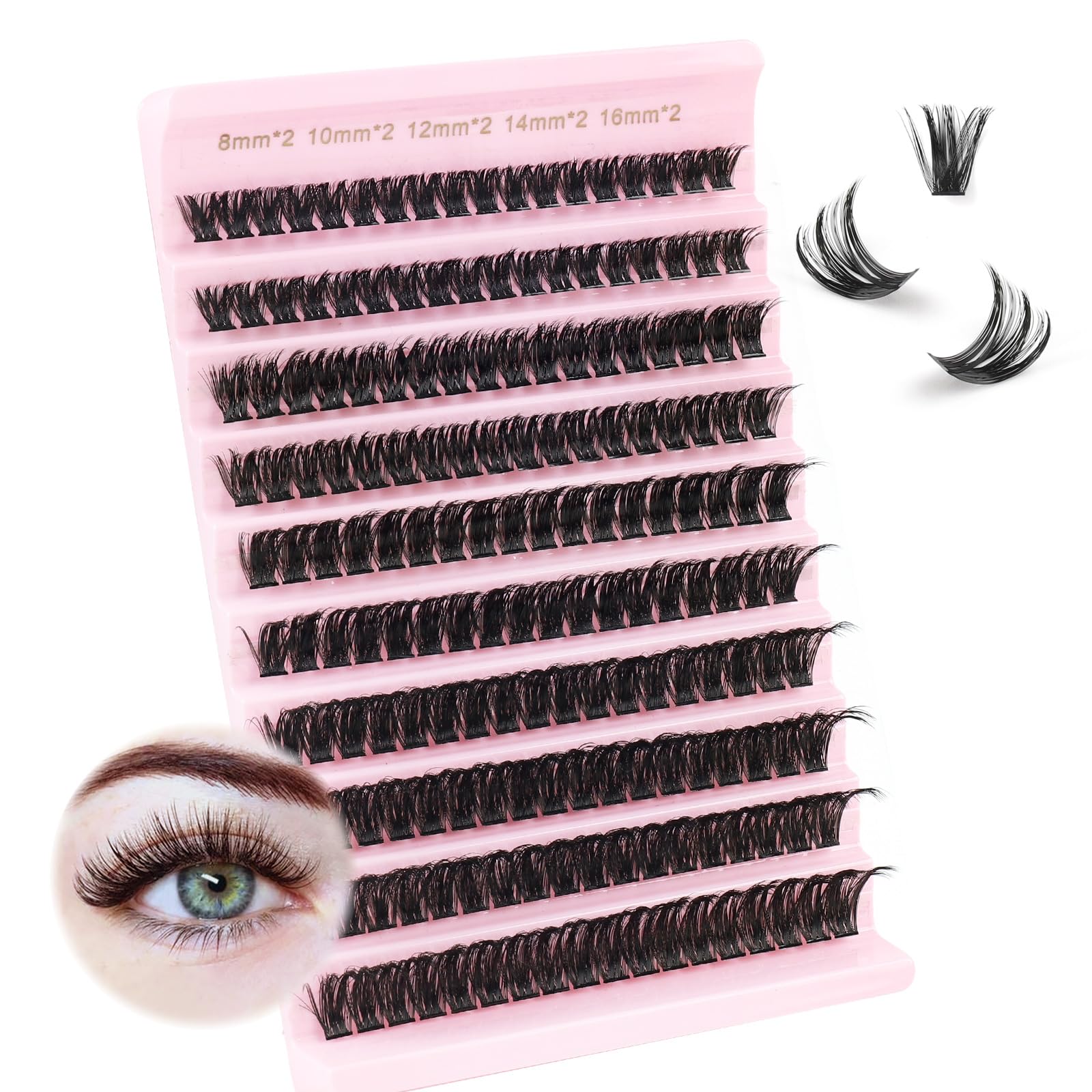 Oreola Individual Eyelash Extension 80D Natural Individual Lashes Cluster Wispy D Curl 0.07 Single Lashes DIY Lashes Extensions 8-16MM Mixed Pack — image 1