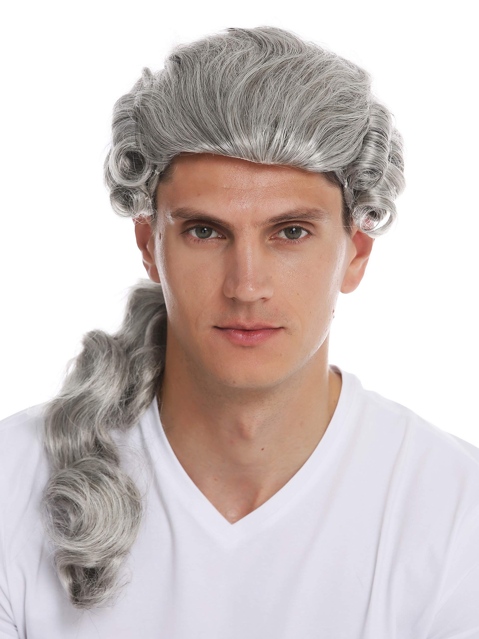 WIG ME UP - VK-31-51 wig men man historic baroque renaissance grey braid noble man
