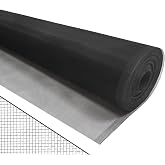Black Aluminum Window Screen Mesh Roll 36 in x 100 ft, 18x16 Mesh | 0.22mm black aluminum screen mesh for windows, doors, porch and patio; easy to cut and install.Improved Outside Visibility