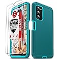 LeYi Compatible for Samsung Galaxy A03S Phone Case: AO3S Funda (Not Fit A03/ A03 Coer) with 2PCS Tempered Glass Screen Protectors, 3 in 1 Shockproof Rubber Dustproof Rugged Cover for SM-A037U, Teal