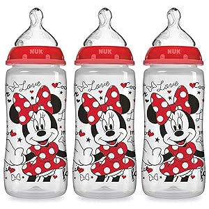 NUK Smooth Flow Disney Bottle, Minnie Mouse, 10 Oz, 3 Pack