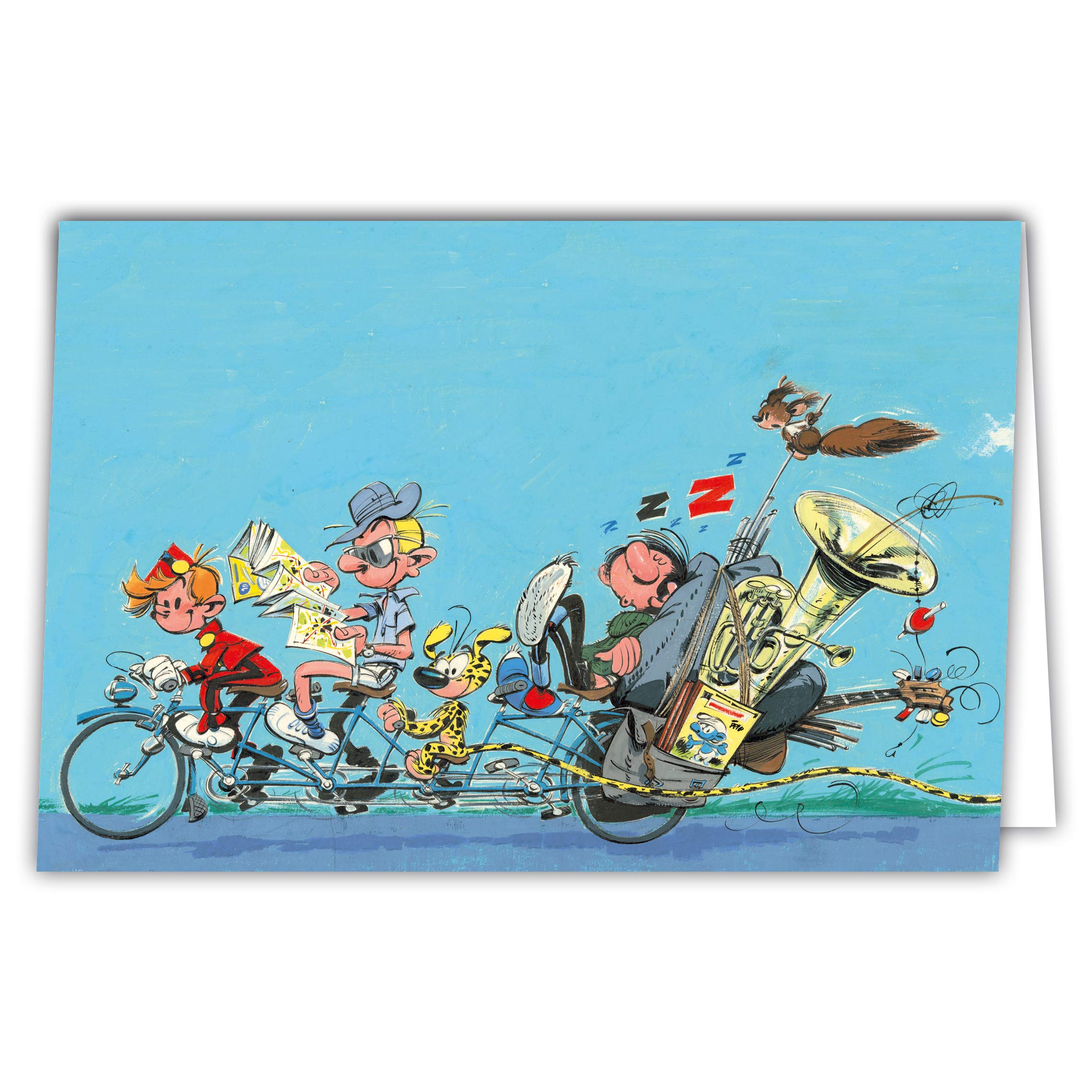 Gaston Lagaffe Bicycle Birthday Card