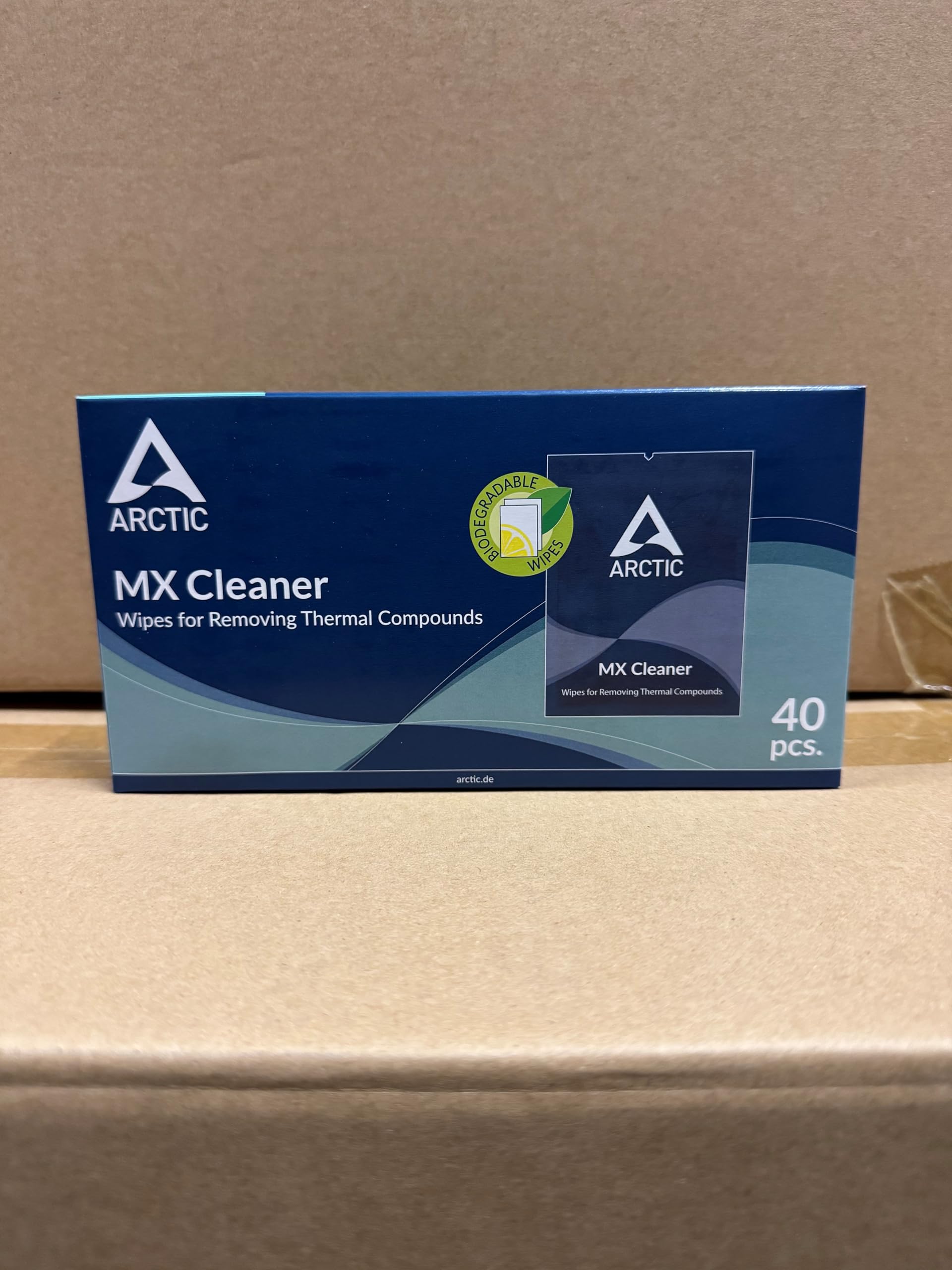 ARCTIC MX Cleaner (40 pieces) - Cleaning wipes for removing thermal paste, 11.5 x 11.5 cm, biodegradable