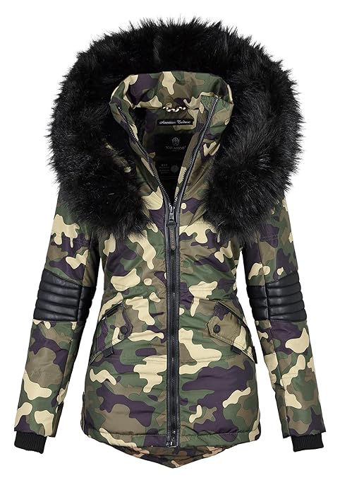 Navahoo Damen Winter Jacke Designer Parka Kunstfell Winterjacke B369