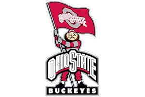 POWDRAW STICKERS Ohio State University Stickers (Any Size) Ohio State University Buckeyes with Flag Decal Vinyl for car bamper, Helmet, Laptop, tumblers (5 inch)