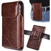 INGIDO Holster for iPhone 17 Pro Max 16 Pro Max 15 Pro Max 14 Pro Max 13 Pro Max 16 Plus 15 Plus 14 Plus, Premium Leather Pouch with Belt Clip Phone Holster Belt Case, Coffee -L