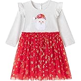 Toddler Girls Christmas Dress Long Sleeve Princess Tutu Tulle Dresses Baby Xmas A-Line Skirt Playwear Outfits 2-7 Years