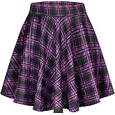 Mini Skirts for Women Basic Skater Pleated Flowy High Waisted Casual Short Skirt