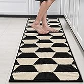 GRANNY SAYS Kitchen Mats for Floor, Kitchen Rugs Non Slip Washable, Runner Rugs for Kitchen Floor, 47" x 17.7", Stain Resistant Comfort Standing Mat Made of 100% Polypropylene, Black