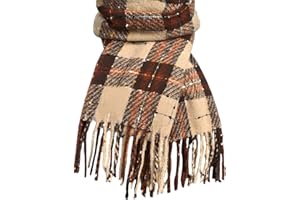 coclothy Scarf for Women - Winter Womens Long Plaid Scarf, Warm Pashmina Shawls and Wraps Cashmere Feel Blanket Scarves
