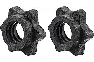 uxcell Dumbbell Hex Nut, 2Pcs M25 Plastic Anti-Slip Lock Collar Screw for Barbell Dumbbell Weight Lifting Black