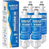 PUREPLUS ADQ36006101 Replacement for LG LT700P, RWF1200A Water Filter 4Pack | Replacement for Kenmore 469690, 9690, ADQ36006102, LFXS30766S, LFX28968ST, LFXS24623S, FML-3, WSL-3 Refrigerator Water Filter