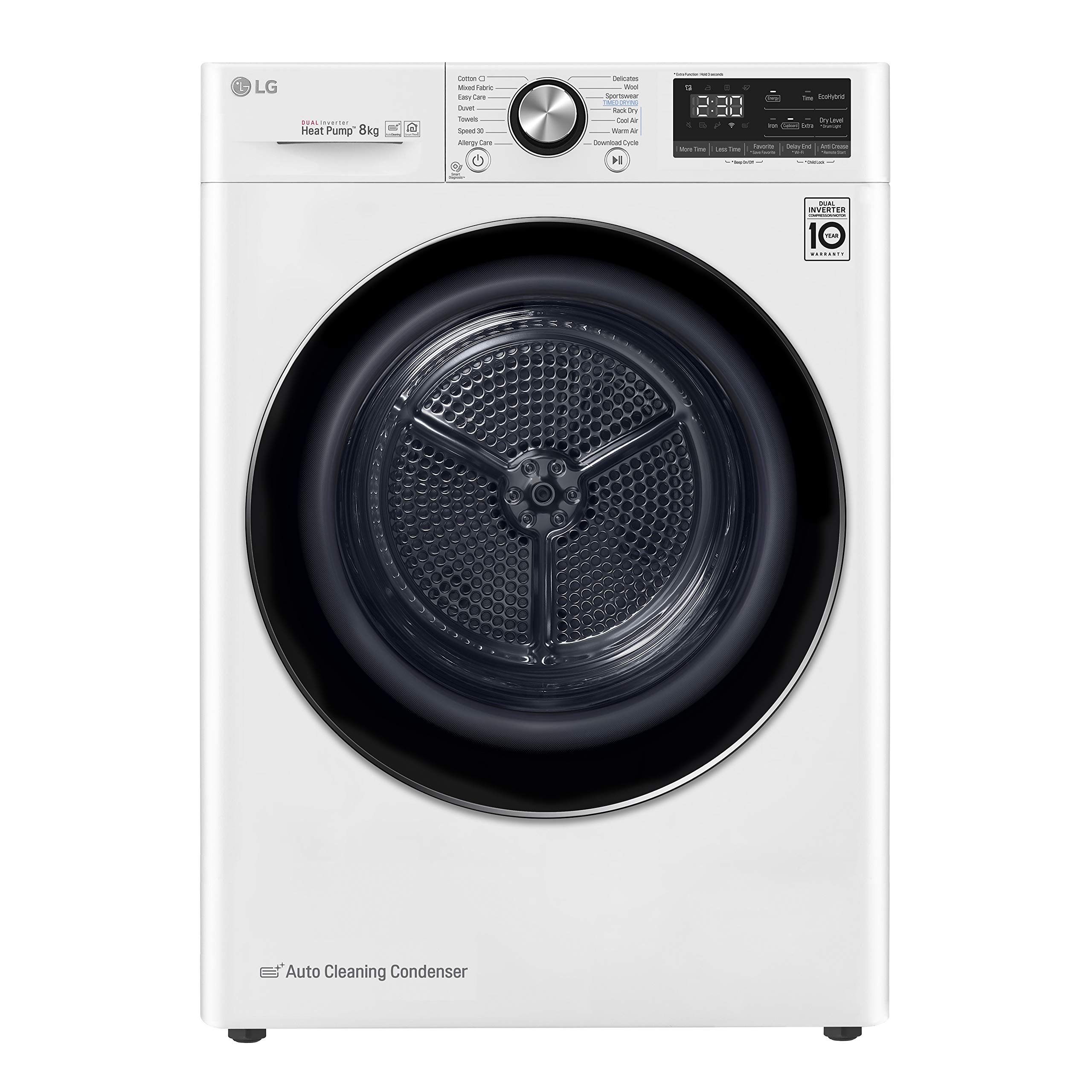 LG-RC80V9AV2W-Secadora-de-ropa-bomba-de-calor-8kg-carga-frontalinteligencia-artificial-62-dB-Color-Blanco