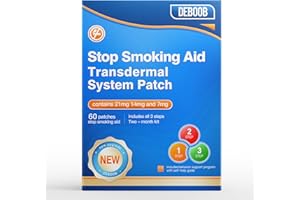 DEBOOB Upgraded Stop Smoking Aid Transdermal System Patch - Quit Smoking Patches Step 1 to 3 Kit - Plant-Based, Easy, & Effective - Reduce Cravings, Combat Withdrawals - 60 Patches
