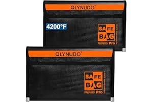 Small Fireproof Money Bag for Cash (9.5 x 5.8"), 4200°F Upgraded Fireproof Bag Set for Valuables - Passport, Documents & Card