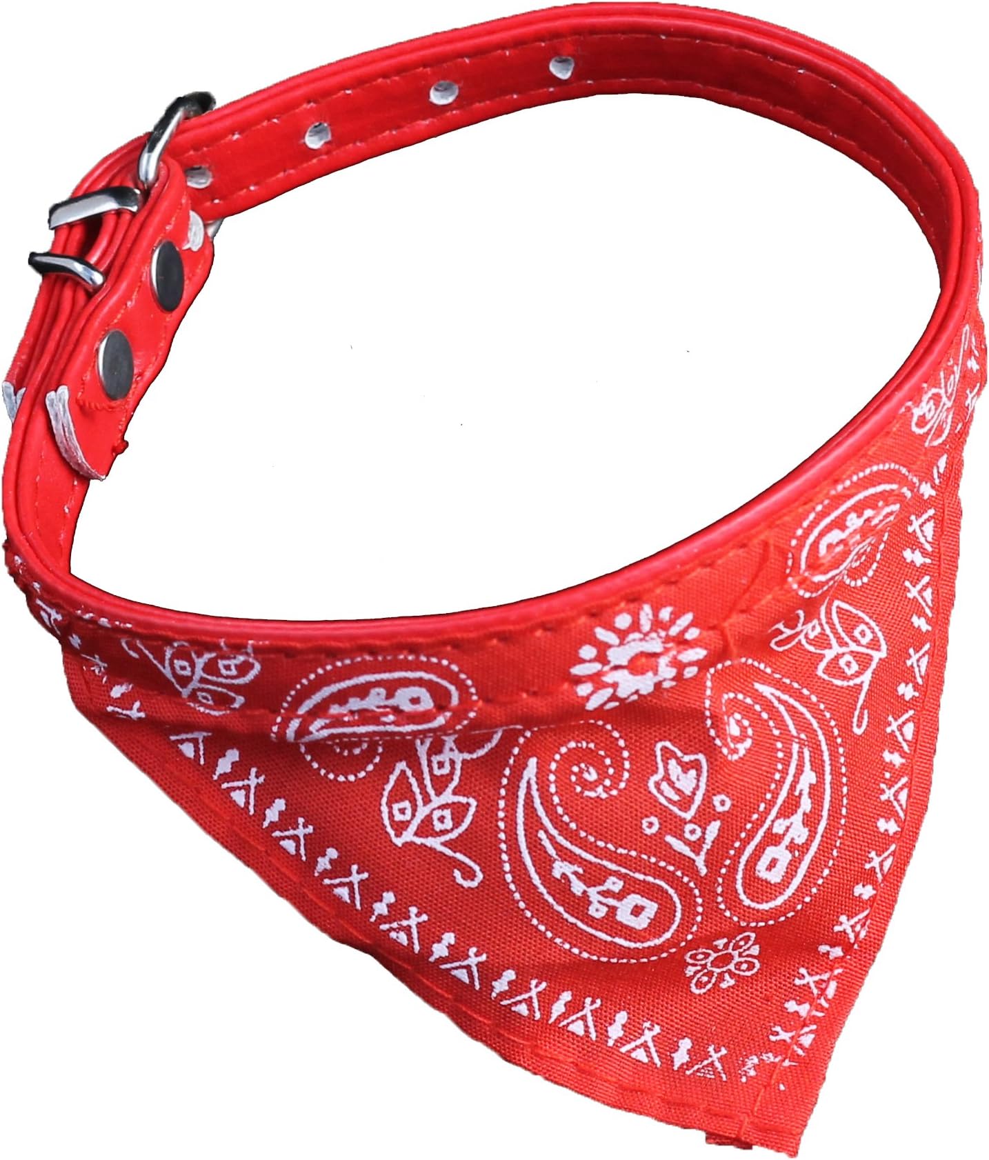 Engals Garage Cute Dog Collars for Small Dogs or Cats, Bandana Style, Adjustable, in Colors Red and Blue