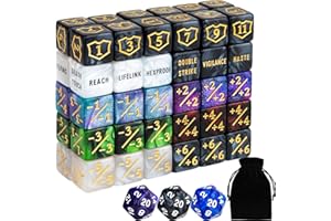 ORUNI 63 Pieces Abilities Keyword Counter Dice Bulk MTG Dice Counters Set Magic Plus 1 Life Buff Tokens for MTG, TCG, Card Gaming Accessories