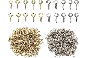 IDEALSV Small Mini Eyes Screw-in Hooks Jewelry Eye Pin,Silver+Gold Colors (500 PCS)
