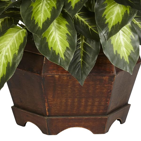 NEARLY NATURAL 24IN DIEFFENBACHIA ARTIFICIAL PLANT, FAUX GREENERY WITH DECORATIVE PLANTER FOR INDOOR HOME OFFICE DECOR, LOW MAINTENANCE