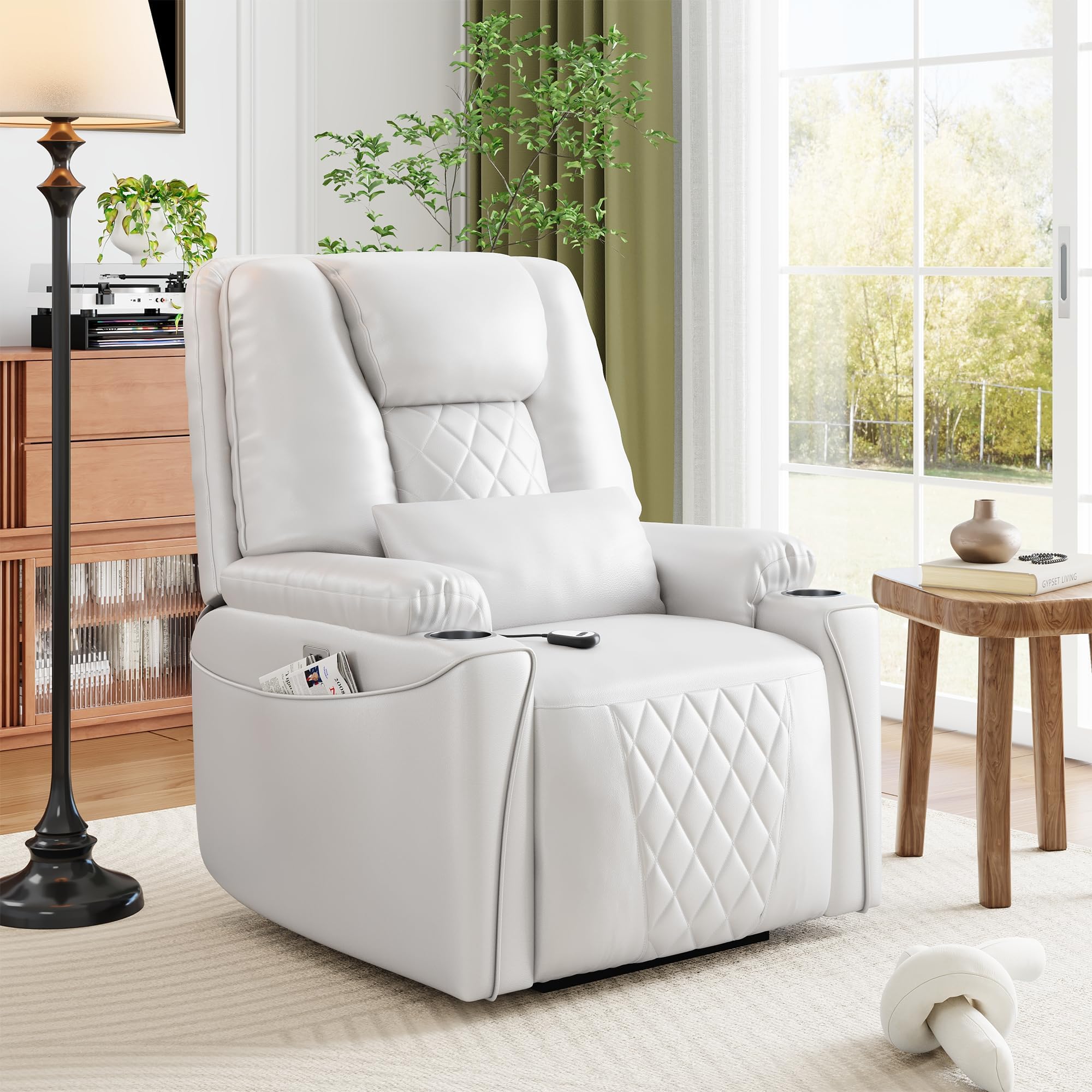Photo 1 of ***A BOX OR MORE IS MISSING*ONLY PART OF ITEM INCLUDED***
GarveeHome Power Lift Recliner Chair Sofa, PU Leather Reclining with Charging Ports, Cup Holders, Electric Stand Assist for Elderly, Home Theater Seating with Remote for Living Room, White***A BOX 