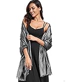 Pukguro Sparkling Metallic Shawls and Wraps for Weddings Lightweight Wraps Scarf for Women Evening Formal Party