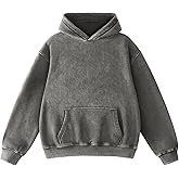 FAIABLE Mens Hoodies Oversized Unisex Acid Wash Hoodie Heavyweight Fleece Vintage Cotton Sweatshirt Men Women Streetwear