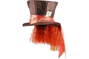 ELOPE Disney Alice in Wonderland Mad Hatter Costume Hat with Hair for Adults