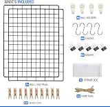 LOYONAL Wire Wall Grid Panel Clips Black 2 Pcs Photo Display Memo Board view 6
